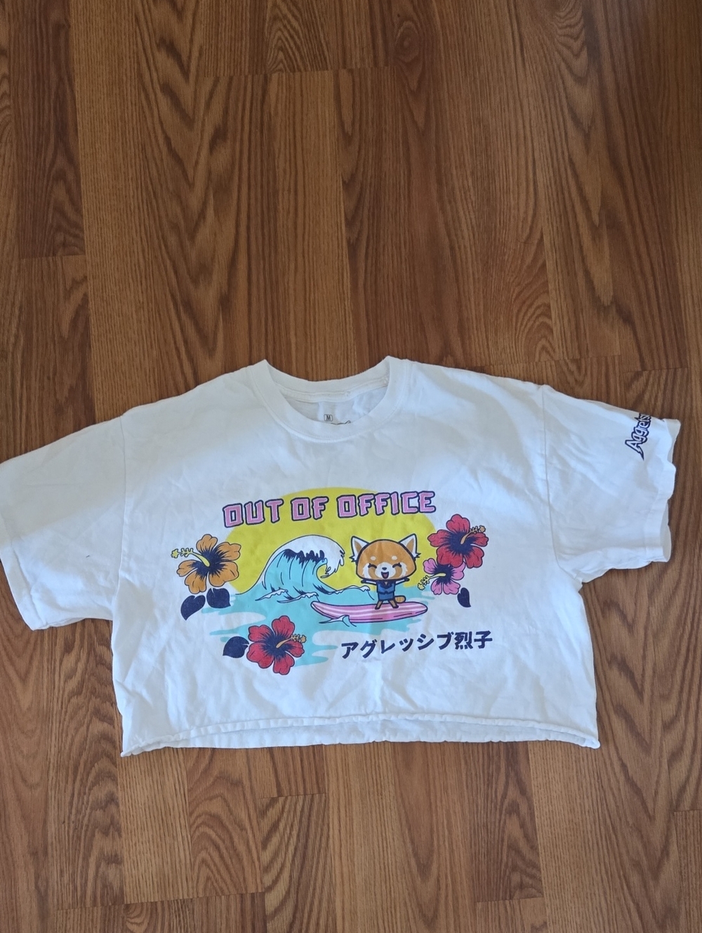 Out of Office White Aggretsuko Crop Top